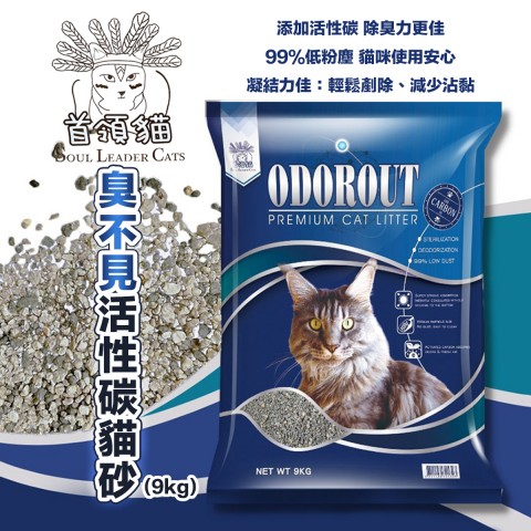 首領貓 臭不見活性碳貓砂 9kg/包 礦砂 貓砂 活性碳 除臭佳 凝結力佳 9公斤