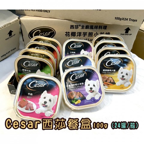 送餐盒x4罐🔥Cesar 西莎餐盒100g【✨2箱超取免運賣場✨】全家免運 狗餐盒 風味餐盒 狗罐